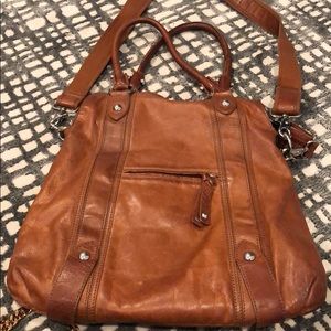 Brown leather cross body or shoulder bag